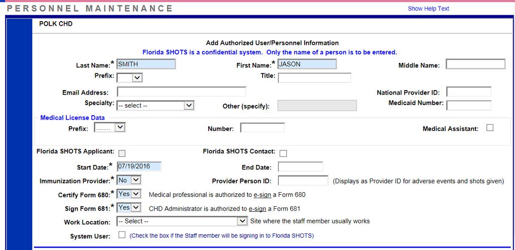 7. DH FORM 680 (cont.) Setting Preferences to Produce Certified 680s Your local account administrator must select Personnel List under Administration in the left menu.