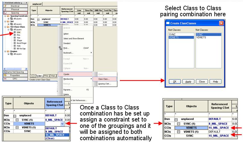 Lesson 7 Setting Design Constraints Net Class to Net Class Spacing Previously, you assigned a spacing rule directly to the Net Class.