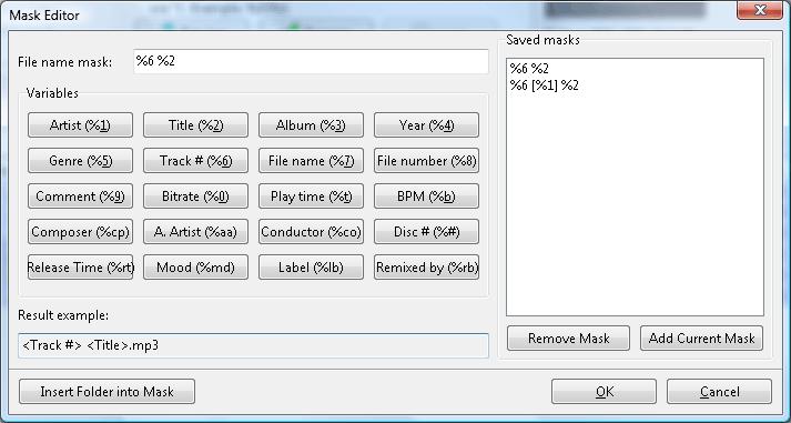 Click the Mask Editor button to the right of the File name mask box: Mask