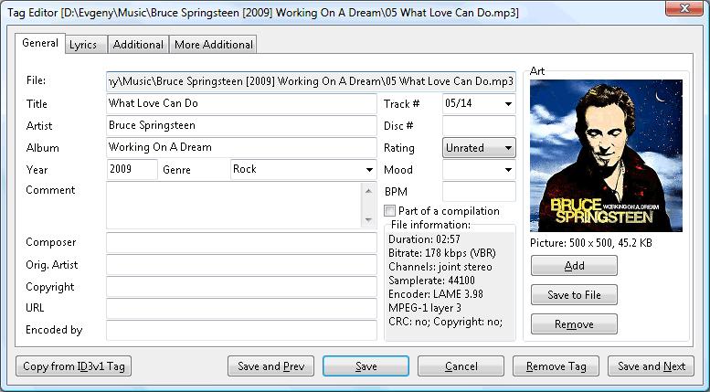 8 Editing tags There are two ways to edit tags: manually or multi-file. To edit a tag manually, double-click a file in the file list and edit the tag in the pop-up window.