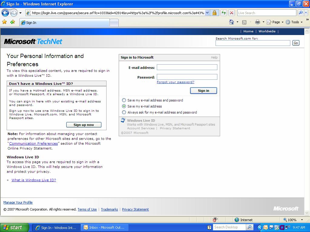 Activating Your Subscription 1. Go to http://technet.microsoft.