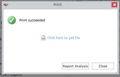 Within the Print menu, you can select PDF or XPS. The Output Options allow you to select specific objects within the report, whether to include the report titles and/or filter lists from the report.