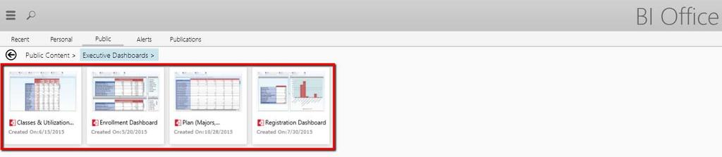 Once the Dashboard is open you may see sections which are groupings of common slides.