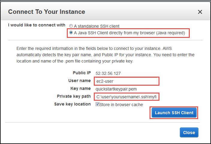 Step 3: Clean Up Your Amazon EC2 Instance 5. If necessary, choose Yes to trust the certificate and Run to run the MindTerm client. 6.
