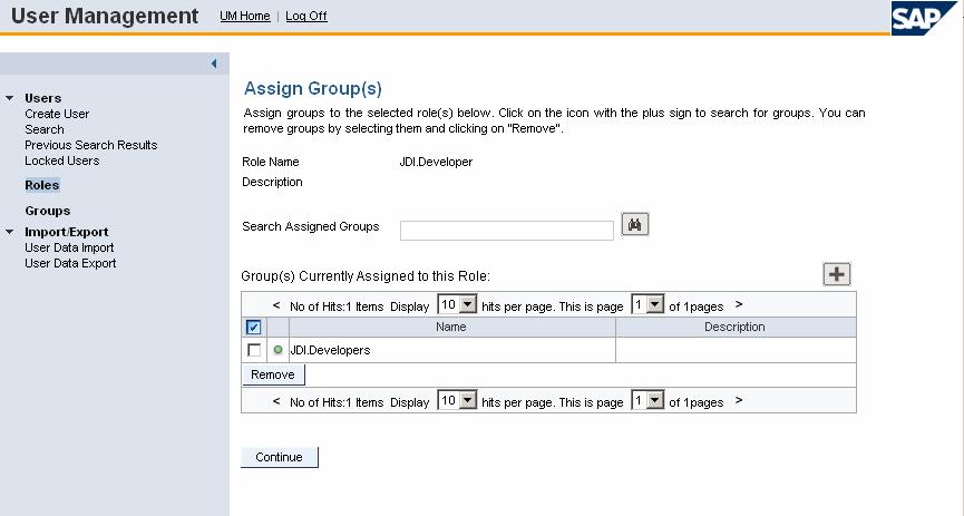 5.4 Assign a Group to a User Choose Groups from the menu. Select the JDI.