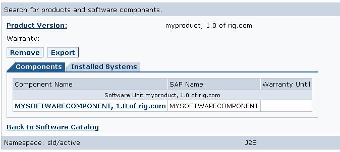 Choose the Software Component name and call up