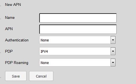 7. To add a custom APN profile, click the Add button. 8. Enter the settings for the new APN profile as described in the following table.