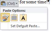 Editing text 3 13 7 Observe the Paste Options button The text has been pasted above the insertion point, and the Paste Options button appears below the pasted selection.