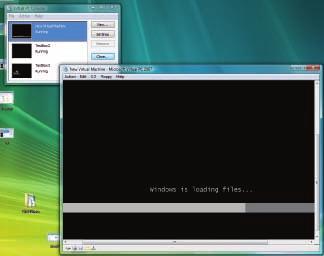 A window opens showing the virtual machine booting and then loading the setup program on the disc (see Figure 12-10).
