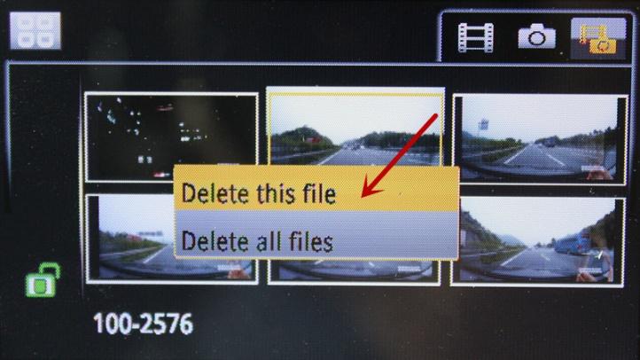 can delete the selected video file by long press for 2