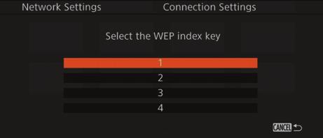 2Select the Wi-Fi network s authentication method and then press SET. If you selected [Shared Key], skip to step 4. 3Select the Wi-Fi network s encryption method and then press SET.