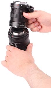 3. Mount the lens to the Macrofier by