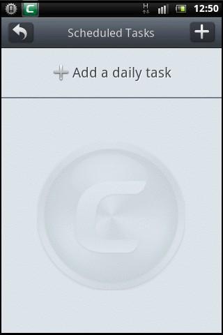 Tap the '+' button at the top or anywhere on the 'Add a daily task' row to add a new task.