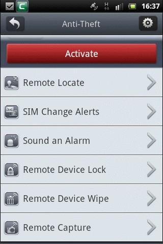Tap on the feature for which you wish to watch the demo. To activate Anti Theft Tap the CMS icon on your device.