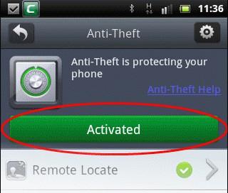 OR Tap on the Activated button in the Anti Theft screen to disable the anti theft feature......and confirm in the Deactivate Anti-Theft dialog.