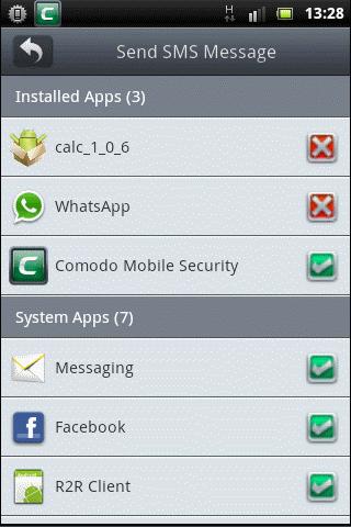 To view and manage apps with call / SMS privileges Select 'Privacy Advisor' in the CMS home screen under