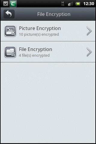 To select encrypted images, long-press on any of the item in the screen.