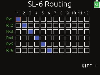 User Guide Selecting a Wireless Source SL-6 wireless receiver outputs are routed to 688 inputs via the SL-6 Routing screen. One wireless receiver output can be routed to one 688 input.