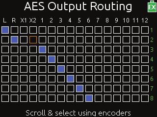 User Guide Output Routing The master L and R tracks are permanently routed to their respective outputs, unless the connections have been set to AES, in which case they use AES output routing.