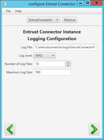 Saving the Entrust Connector Instance Settings The final step in editing an Entrust Connector Instance is