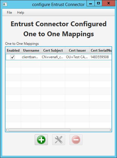 Add Mapping There are three steps to creating a new client authentication mapping: 1. Choose the client certificate to map. 2. Enter the Windows User information to map the certificate to 3.