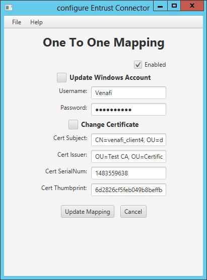 Remove Mapping Review the client authentication