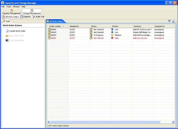 Change Management Options Integrates with Capacity Management Tools Used to align redundancy and