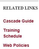 External links in your related links block file will display in a Related Links box on the far right-hand side of your page.