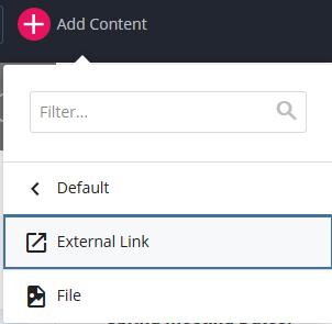 Adding an external link to Cascade allows you to use the link in the Related Links list block or in the left-hand menu. 1.