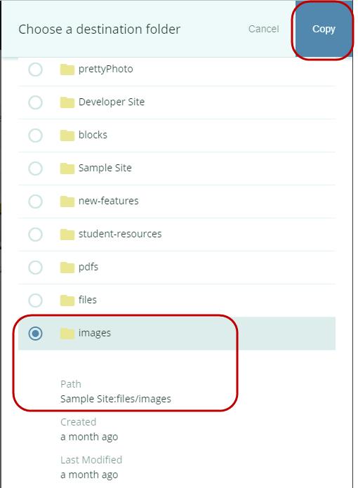 In List view, select images by putting a checkmark in the box to the left of
