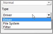 file type of a driver, select it and choose the option from the 'Type' drop-down Click 'Apply' for your