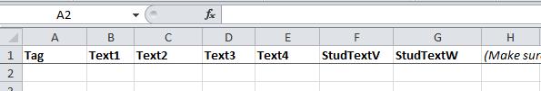Option #2 Upload Text from a Spreadsheet If ordering a large quantity of tags, Options #2 will be best. It allows you to build each tag in a spreadsheet and then simply upload it into the system.