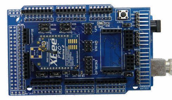 Because we often use it with an expansion board on the Arduino platform, it is connected with Arduino through serial communication.