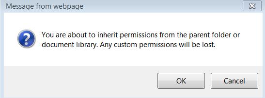permissions, you will see a confirmation like the screenshot below