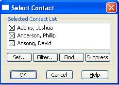 When the Ad hoc Contact Selection option is selected, follow the following steps: 1. Click the Find button to display the Find Contact Information dialog box. 2.