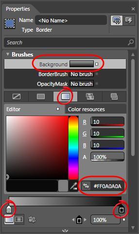 Figure 32 Configuring a gradient brush for the button background 11.