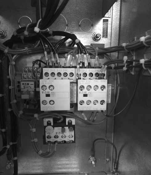 KEYPAD, or Terminal block). When the door switch is moved to bypass, the drive output contactor will be forced open and the bypass contactor will be forced closed.