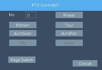 D. Border: Control the border turn to left or right. Preset setup Step 1: Turn PTZ to the position you want, click set. Step 2: Click Preset, input preset value, interval, Patrol No.