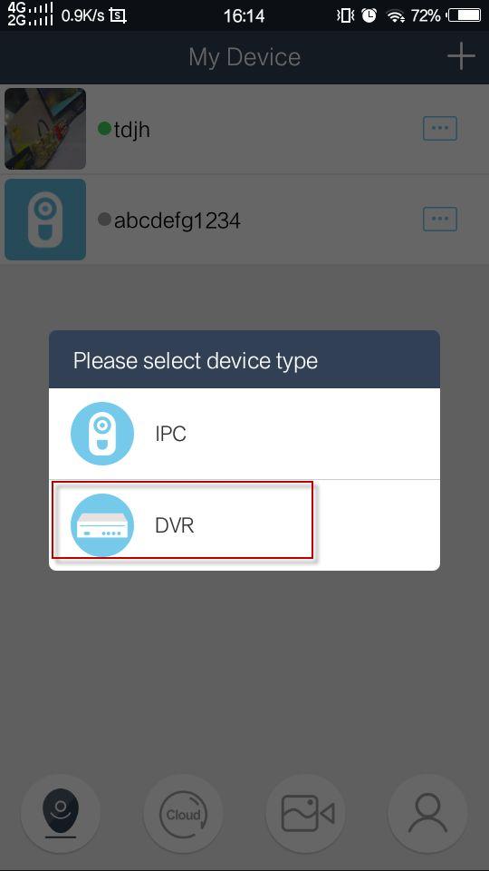 Step 3: Add DVR to the Lynkn Pro app. Click + sign in the upper right corner, then click DVR. Tap on Manually Add, input: Device ID (Lynkn ID), Username (admin by default), Password (Leave it empty).