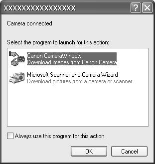 Downloading Images to a Computer A window allowing you to set the preferences will appear when a connection is established between the camera and computer. 1.
