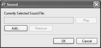 Adding Sound to an Image You can add a sound to an image. The sound file needs to be in WAVE type (extension.wav ) or in MIDI type (extension.mid or.midi ).