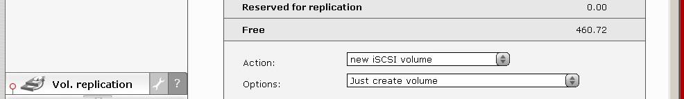 iscsi volume (lv0000) Next check the box to Use volume replication After assigning an