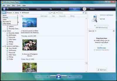 Windows Media Player gives you an easy way to add, or Sync, music to your MP3 Player. Click the Sync tab.