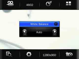 Video mode interface: Switch to Photo mode Sets expsure mode: Auto, Indoor, Outdoor Sets special effect: black and white, negative, sepia, off Return to Main Menu View the File Directory Change Video