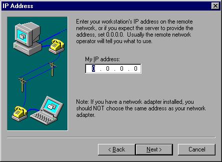 Step 6 IP Address Click Next. Leave your IP address as 0.