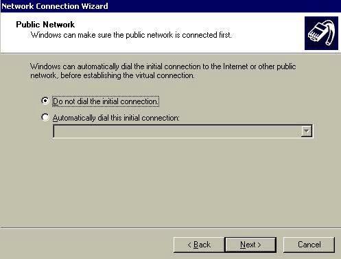 select Connect to a private network through the Internet
