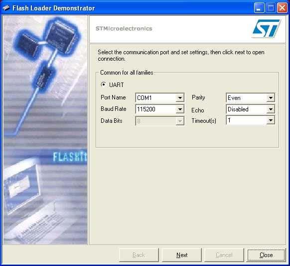 PC software support Appendix D PC software support To support the bootloader, STMicroelectronics provides a PC demo application known as "Flash loader