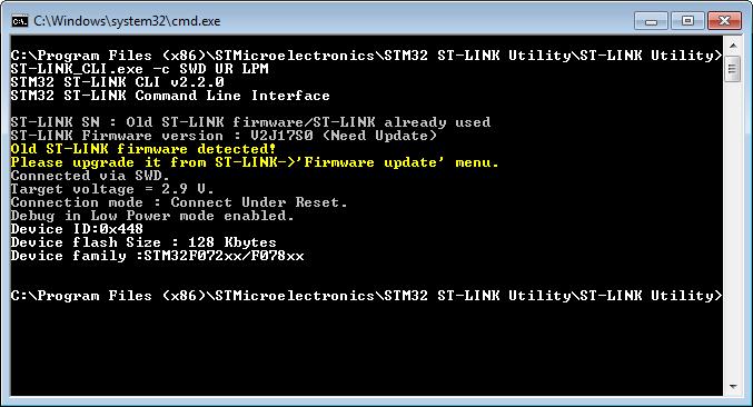 Supports ST-LINK/V2 Command line version available for usage with batch files and small