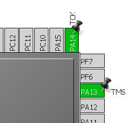 1.1.1 Configure GPIO for LED toggling 53 For debug purpose is recommended to select debug pins SWD or JTAG Select can be done in TAB>Pinout>SYS On discovery is