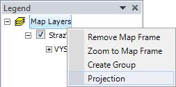 Other GIS functions can be found by right-clicking on the Map Layers root item in the Legend. A context menu displays the following additional features.